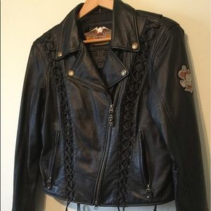 Harley Davidson leather riding black Medium